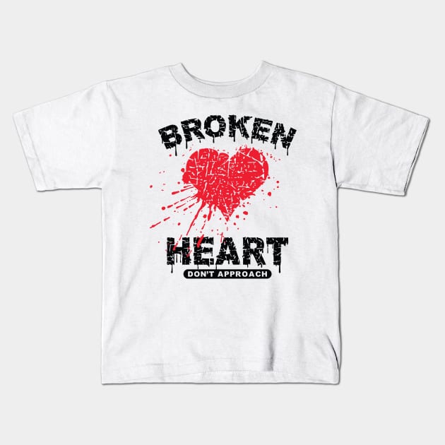 broken heart Kids T-Shirt by nedal